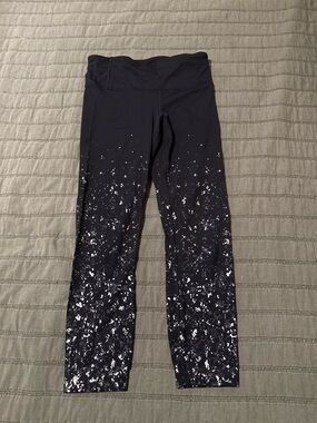 lululemon athletica Black Leggings with White Splatter Print